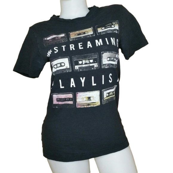 Express Tops - Express Streaming Playlist Cassette T Shirt XS
